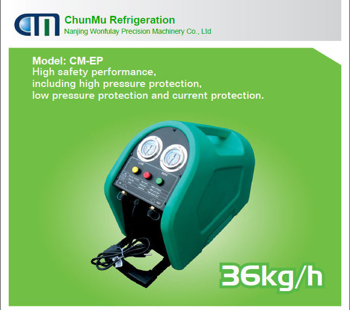 Máquina antiexplosiva CM-EP da recuperação do líquido refrigerante de R600A para R600 e R290 (líquido refrigerante de HC)
